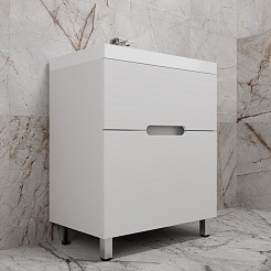 Style Line Тумба под раковину Матис 70 белая матовая – фотография-3